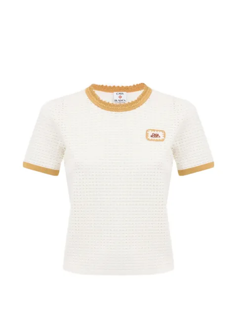 Casablanca lace-stitch T-shirt White WPF26KW138801