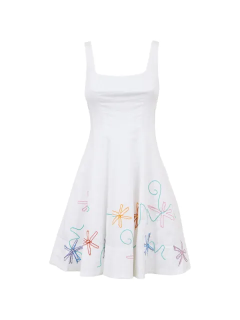 STAUD Wells embroidered mini dress White R26P2267PO