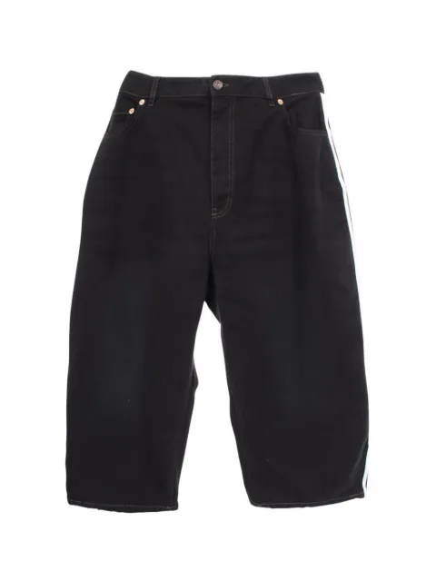 Balenciaga Pre-Owned x Adidas 2010s buggy side-stripe jeans Black 1088096