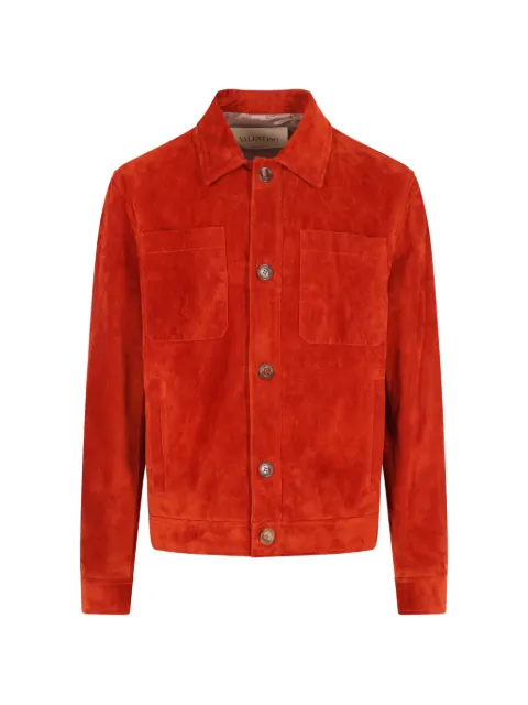 Valentino Garavani button-fastening suede jacket Red VNB00ZBKY