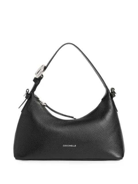 Coccinelle buckle-detail pebbled leather tote bag Black E1VGF130201