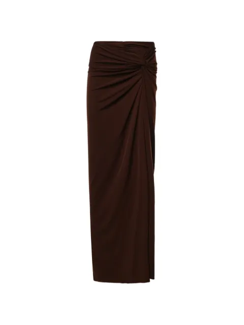 THE ANDAMANE twist-detail gathered maxi skirt Brown T200311BTJP199