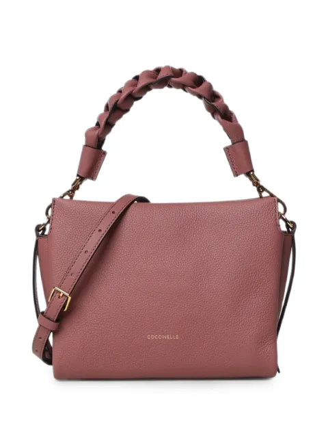 Coccinelle small Boheme braided-handle leather shoulder bag Pink E1M50580101
