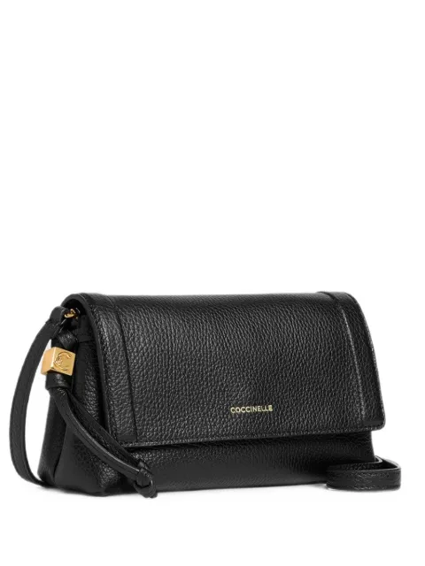 Coccinelle mini Thess grained leather shoulder bag Black E5VCA550101