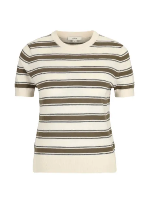Vince striped short-sleeve sweater Neutrals V202579922