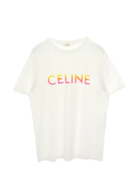 Celine Pre-Owned 2010s logo-print T-shirt White 1088239