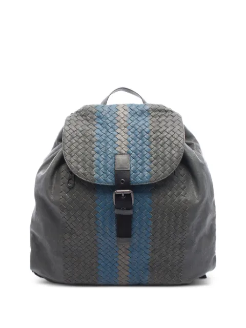 Bottega Veneta Pre-Owned 2000s Intrecciato buckle-fastening backpack Grey 1088401