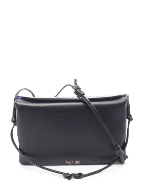 Celine Pre-Owned 2020s Trio Flap leather shoulder bag Black 1089200