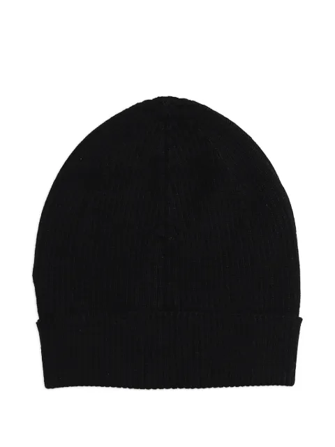Rick Owens ribbed beanie hat Black RU02F4495RIBWS