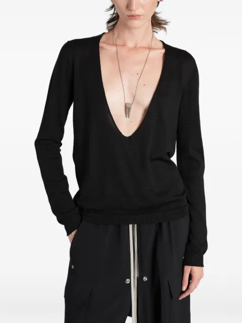 Rick Owens plunging V-neck sweater Black RP02F5668M