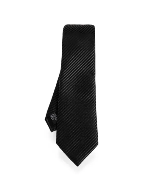 Giorgio Armani diagonal-stripe pointed tie Black GM000800TE22448