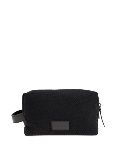 Giorgio Armani logo-patch cosmetic bag Black GM004354AF24478