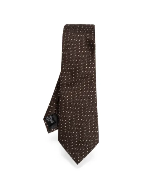 Giorgio Armani patterned pointed tie Brown GM000800TE22443