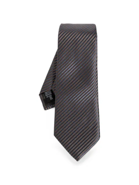 Giorgio Armani diagonal-stripe silk tie Brown GM000800TE22448