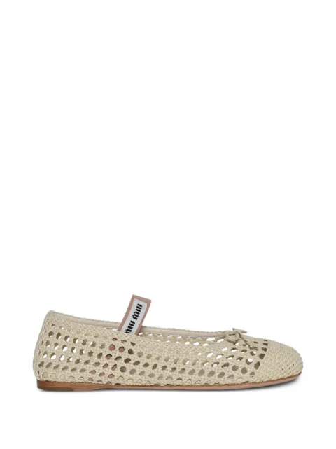 Miu Miu woven-leather ballet flats Neutrals 5F381EF005G91