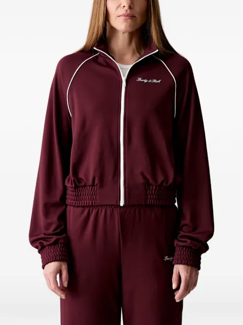 Sporty & Rich logo-embroidered piped track jacket Red JA06675326RE45