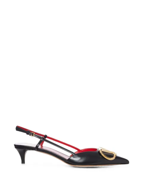 Valentino Garavani VLogo leather slingback pumps Black WS0Q70XPD