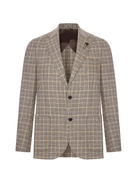 Lardini Prince of Wales check wool blazer Neutrals CN528AEACIF67515