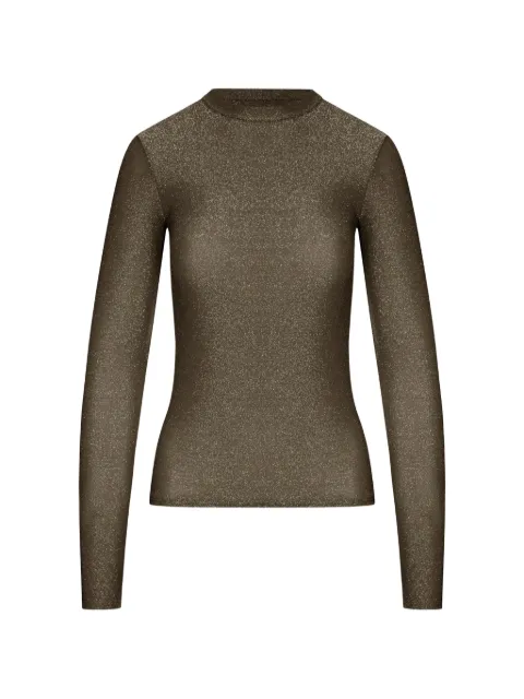 Forte Forte glitter-effect long-sleeve top Brown 15090