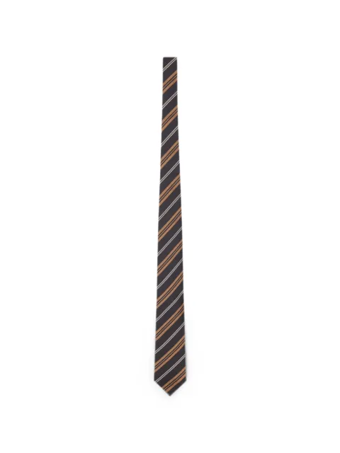 Lardini striped-pattern silk tie Black ACCRC7AC67144