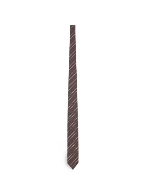 Lardini diagonal-stripe silk tie Brown ACCRC7AC67117