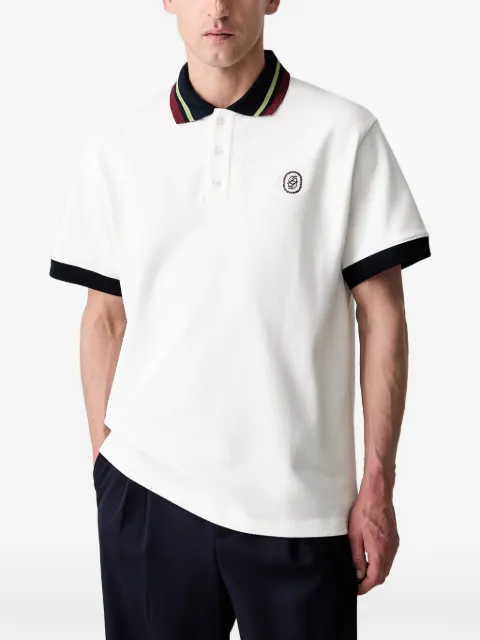 Drôle De Monsieur D Mirror tipped polo shirt White LPL152CO264