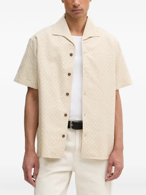 Drôle De Monsieur geometric-pattern camp-collar shirt Neutrals KSH248CO270