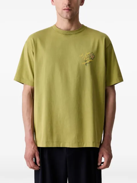 Drôle De Monsieur Esquisse slogan-print T-shirt Green LTS188CO248