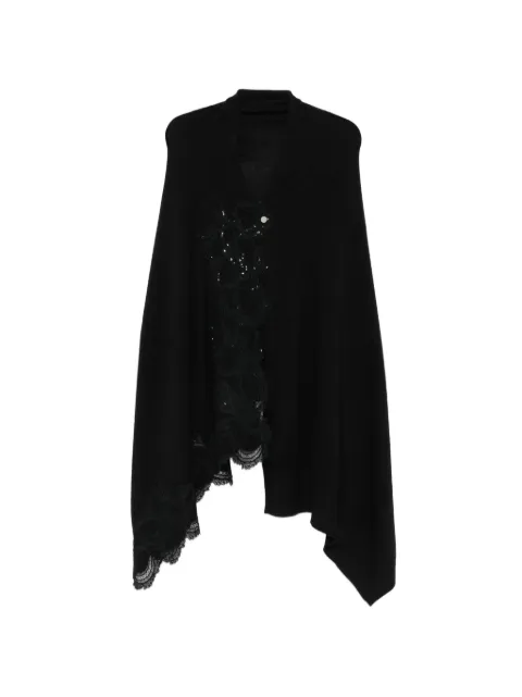 Ermanno Scervino lace-embellished draped cardigan Blue D495R300APCTPYU