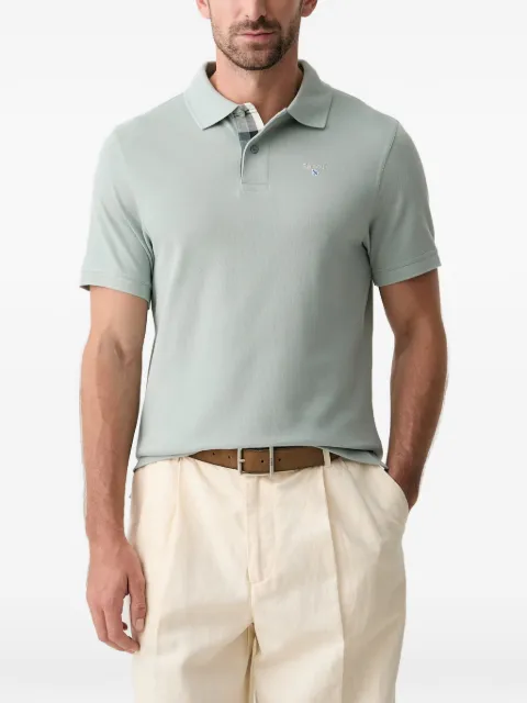 Barbour Tartan Piqué logo-embroidered polo shirt Green MML0012