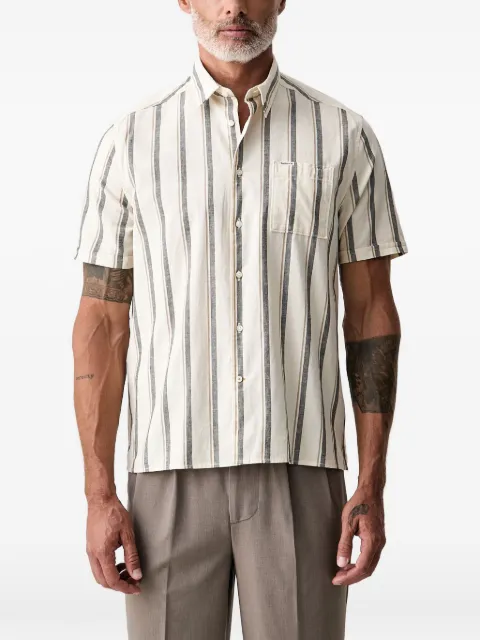 Barbour Barkend striped-pattern short-sleeved shirt Neutrals MSH5786