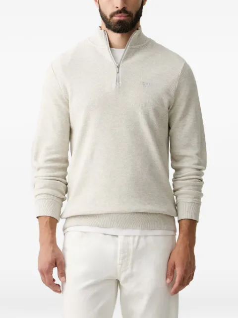 Barbour Ravensworth quarter-zip embroidered-logo sweatshirt Neutrals MOL0764