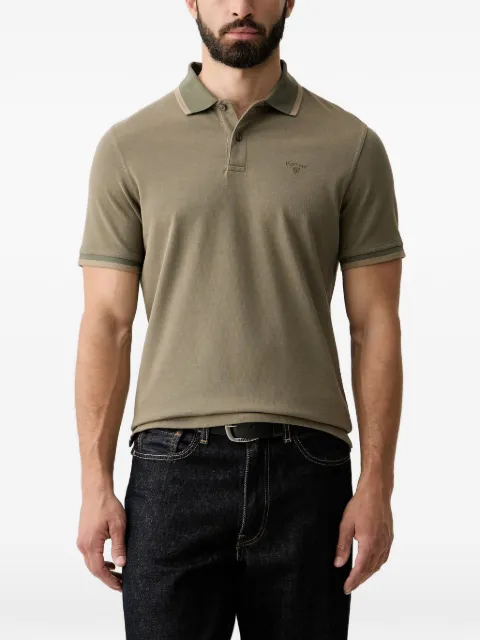 Barbour Barnard logo-embroidered short-sleeved polo shirt Green MML1311