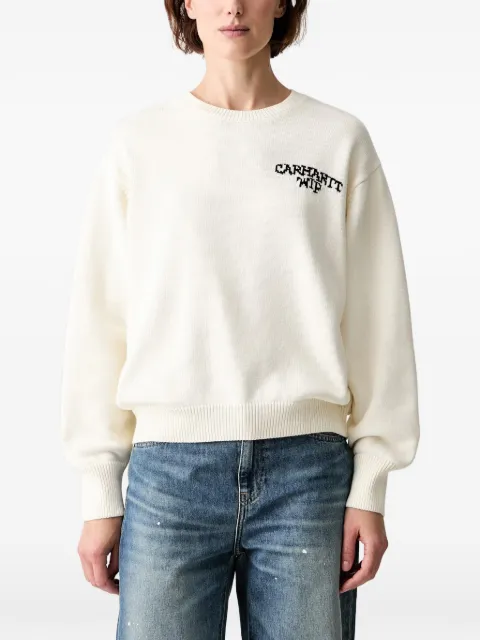 Carhartt WIP logo-intarsia knitted sweater Neutrals I036850