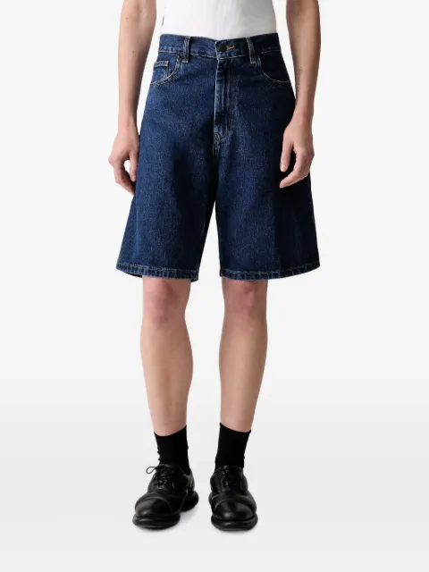 Carhartt WIP logo-patch denim shorts Blue I037021