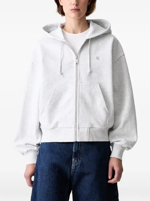 Carhartt WIP logo-embroidered zip-up hoodie Grey I032642
