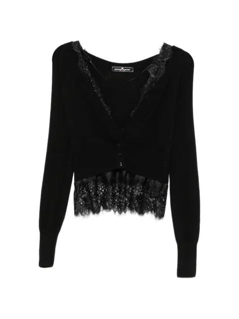 Ermanno Scervino lace-trim button-up cardigan Black D492N301APPYU