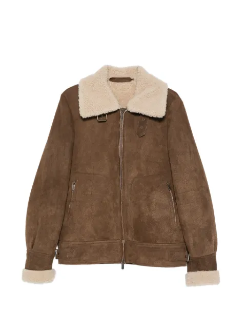 Salvatore Santoro shearling-trim leather jacket Brown 51571U