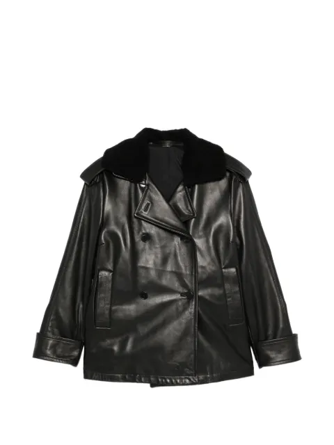 Salvatore Santoro shearling-collar double-breasted jacket Black 51016D
