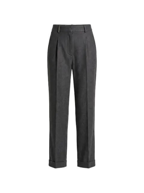 Peserico pleated turn-up trousers Grey A04753Z03472