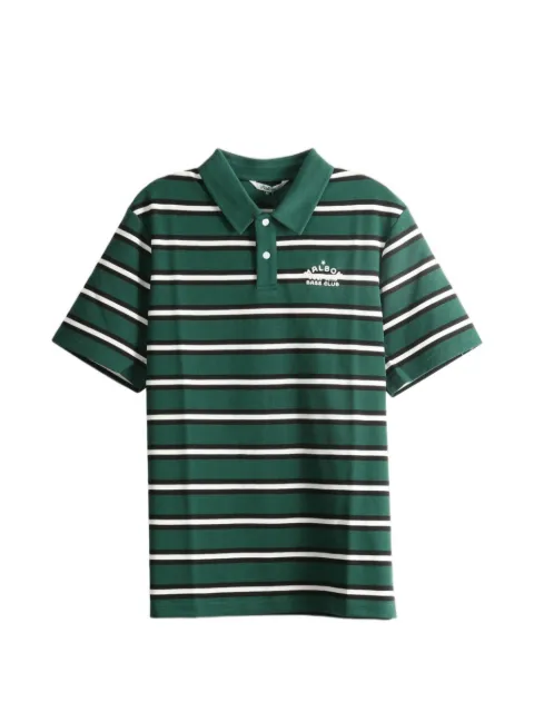 Malbon Golf Fairway Bass Club striped short-sleeve polo shirt Green M9950