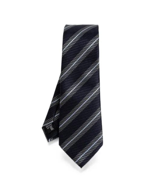 Giorgio Armani diagonal-stripe silk tie Blue GM000800TE22449