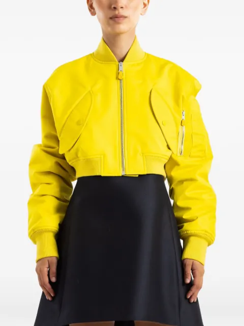 Balenciaga cropped bomber jacket in yellow Yellow A0029MTTO29
