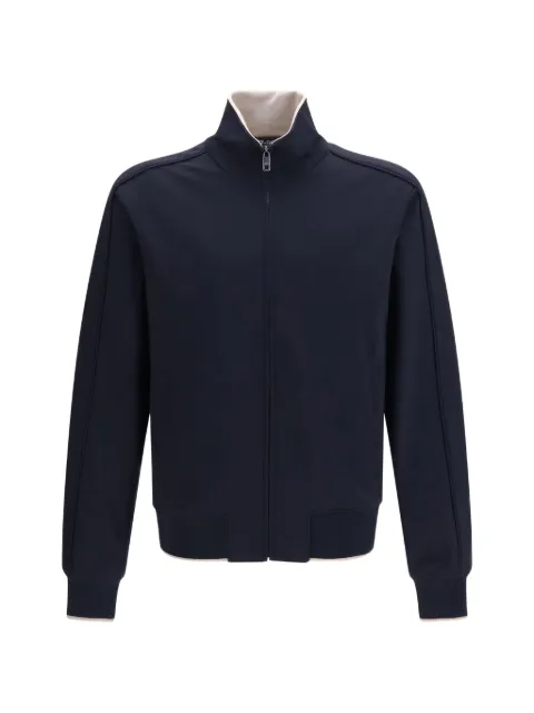 Dolce & Gabbana logo-plaque zip-up high-neck sweater Blue G9CBKTG7Q1A
