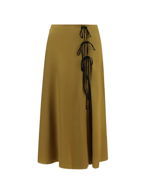 GANNI satin midi skirt Brown A1090226