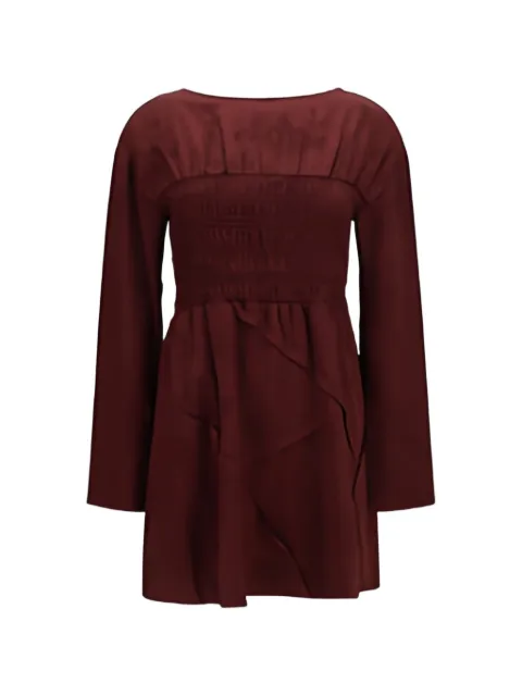 GANNI long-sleeve mini dress Red A1030628