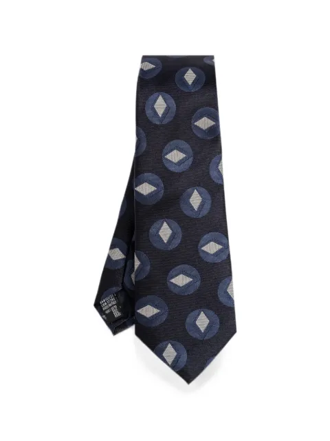 Giorgio Armani geometric-pattern tie Blue GM000800TE22465