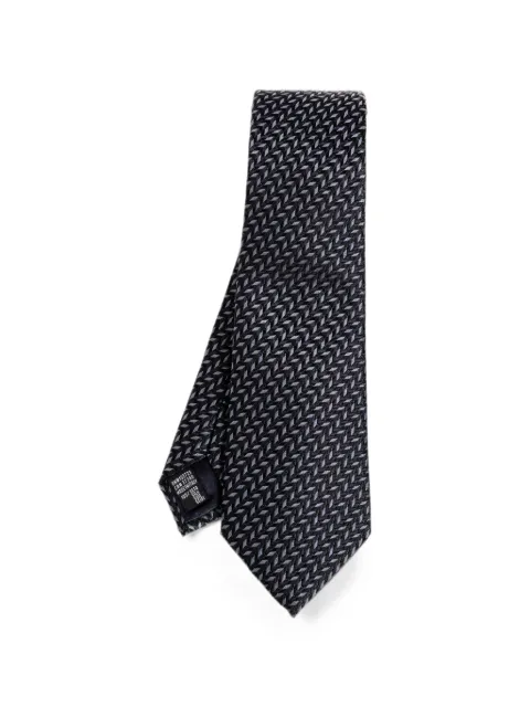 Giorgio Armani geometric-pattern tie Black GM000800TE22430