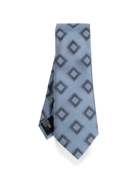 Giorgio Armani geometric-print silk tie Blue GM000800TE22459
