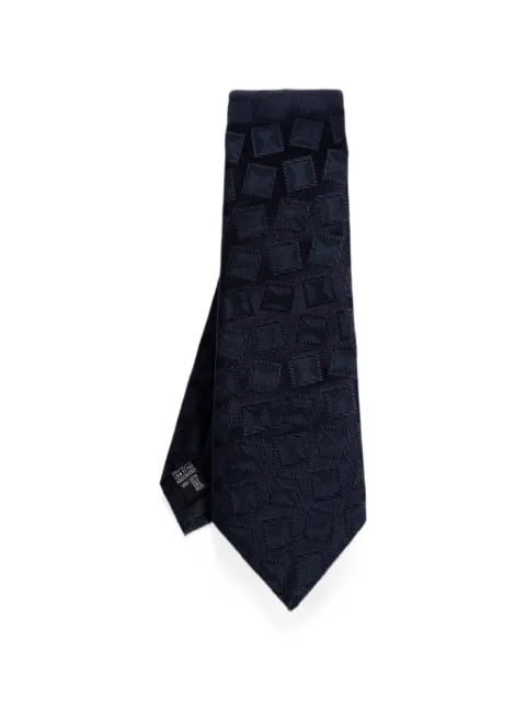 Giorgio Armani geometric-pattern tie Blue GM000800TE22442